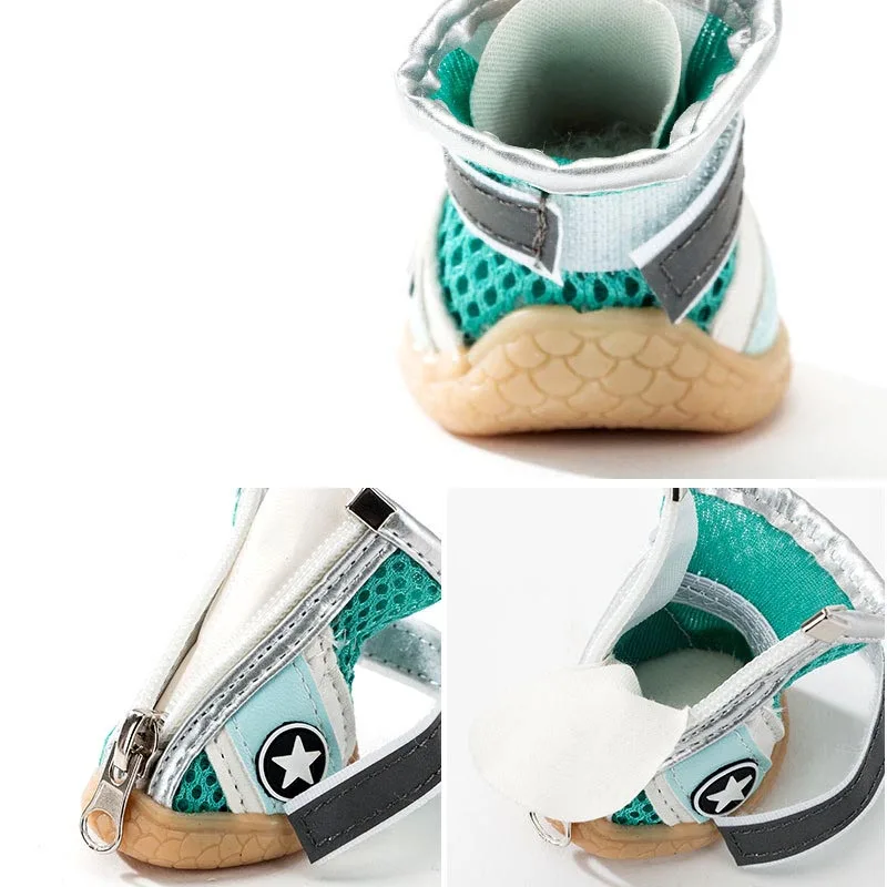 Защитная Уличная обувь для собак дышащая сетчатая нескользящая резиновая