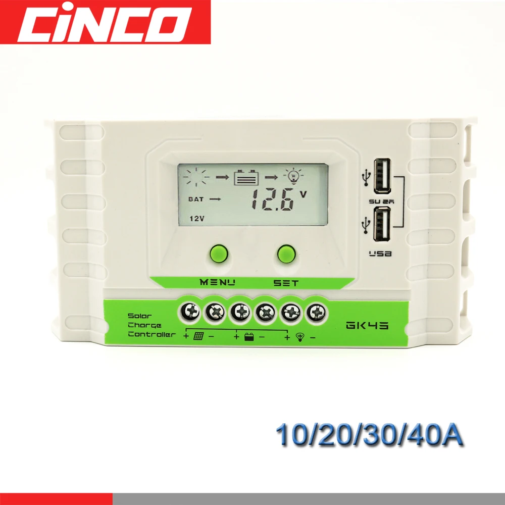 Зарядное устройство для панели солнечных батарей с ЖК дисплеем 40/30/20/10 А