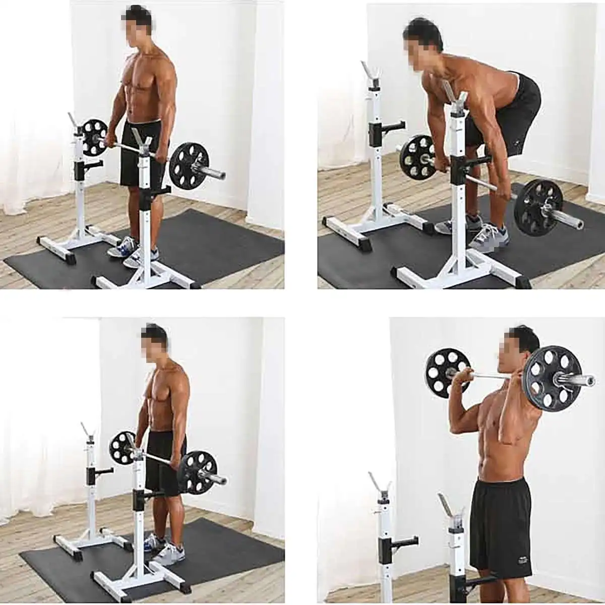 

180KG Gym Squat Stand Cross Dumbbell Rack Adjustable Height Barbell Squat Rack Stand Barbell Frame Indoor Fitness Equipment