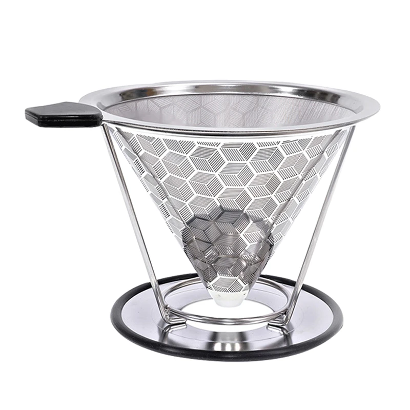 Многоразовый двухслойный фильтр для кофе металлический держатель из