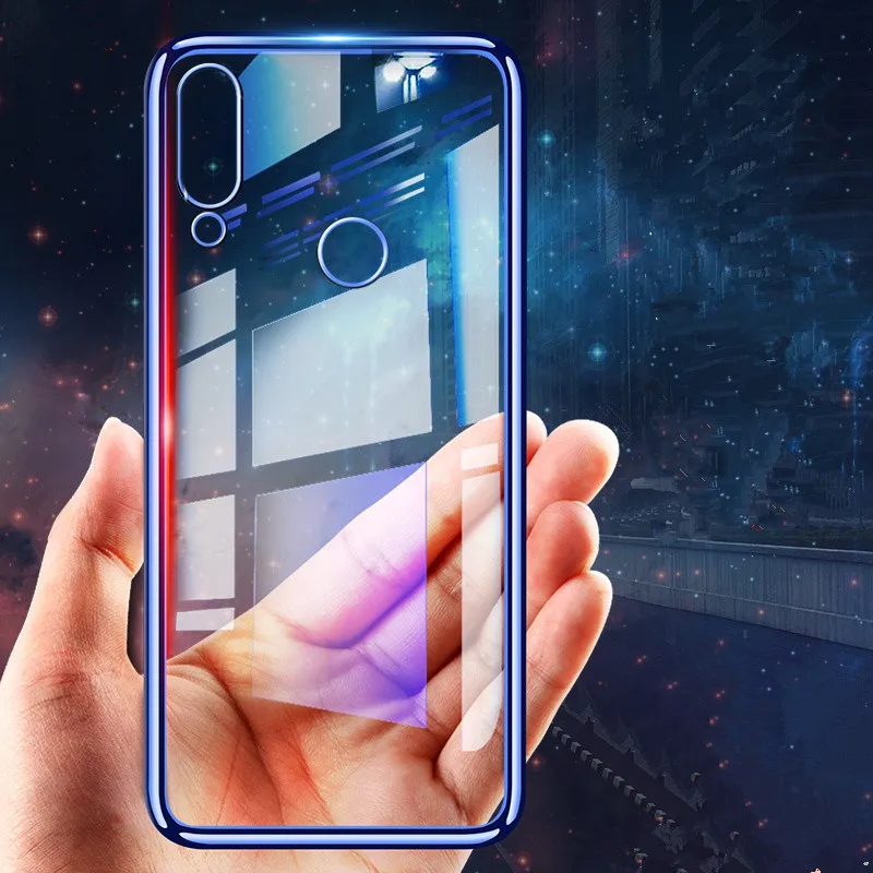Мягкий чехол с золотым покрытием для Xiaomi Redmi Note 8 PRO 7A 6A 7 mi 9 CC9E K20 прозрачный из ТПУ