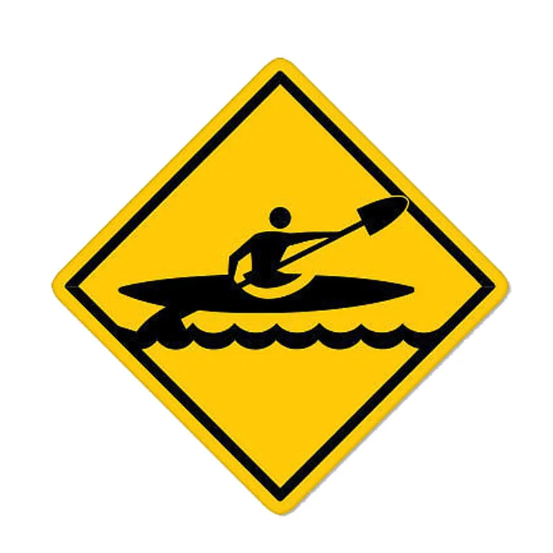 

Kayak Crossing Warning Car Sticker Waterproof Decal Laptop Suitcase Truck Motorcycle Auto Accessories PVC,12cm*12cm