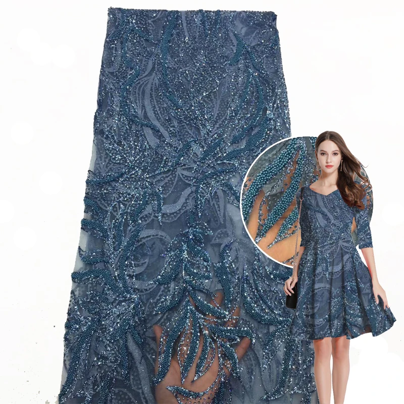 Высокое качество африканская кружевная ткань для свадьбы чистый цвет блестки