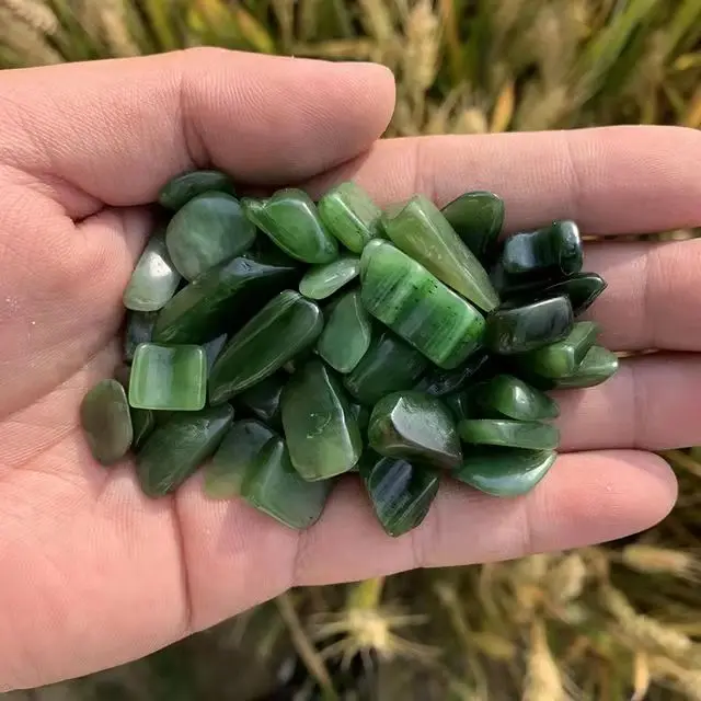 

9mm-12mm Natural Green Jasper Quartz Crystal Gravel Stone for Healing 100g