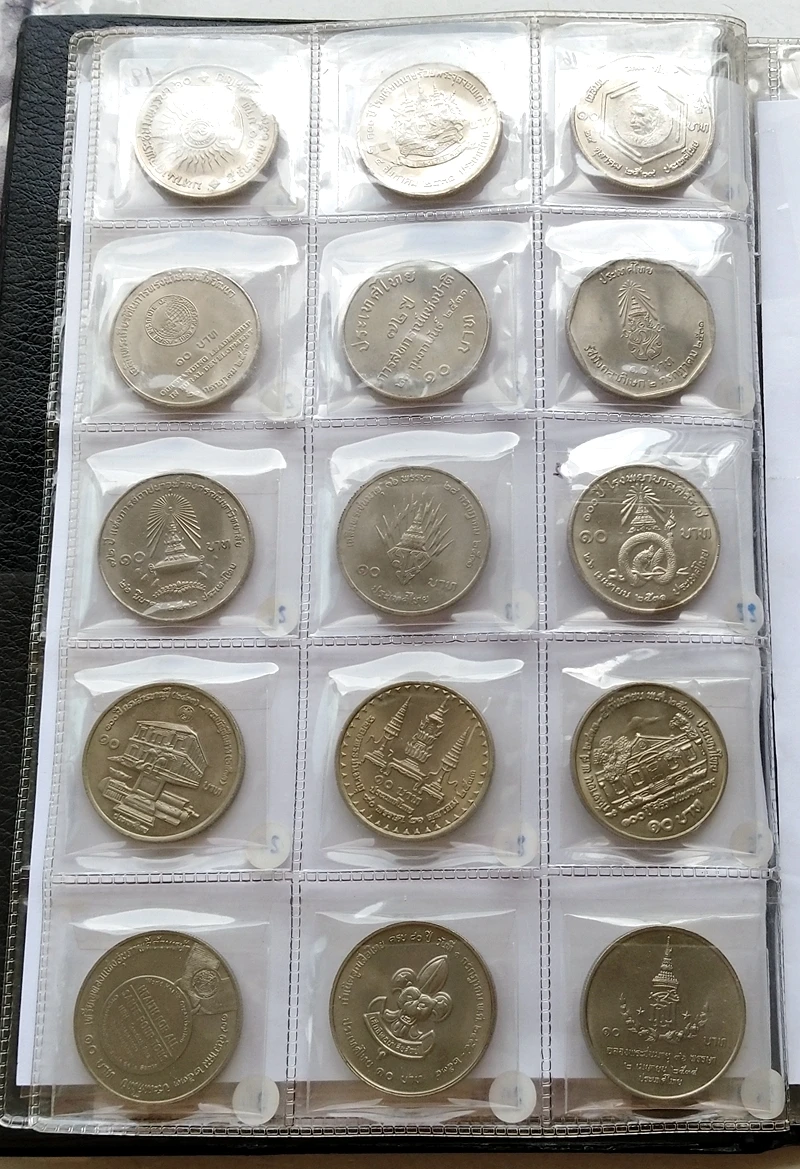 

Thailand coin 47pcs coin 1971-1994 year 10 Baht Nickel Coin Contains silver coins original coin with book