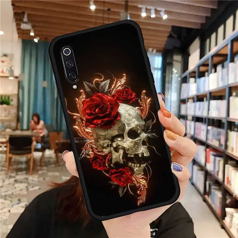 

Dark Wind Metal Skull Phone Case For Xiaomi Redmi 7 9t 9se k20 mi8 max3 lite 9 note 8 9s 10 pro Soft silicone Funda shell