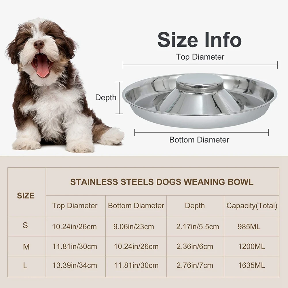 

Cat Dog Bowl Large Capacity Feeder Stainless Steel Slow Feeder Pet Bowls Outdoor Training Food Container for Small Large Dogs