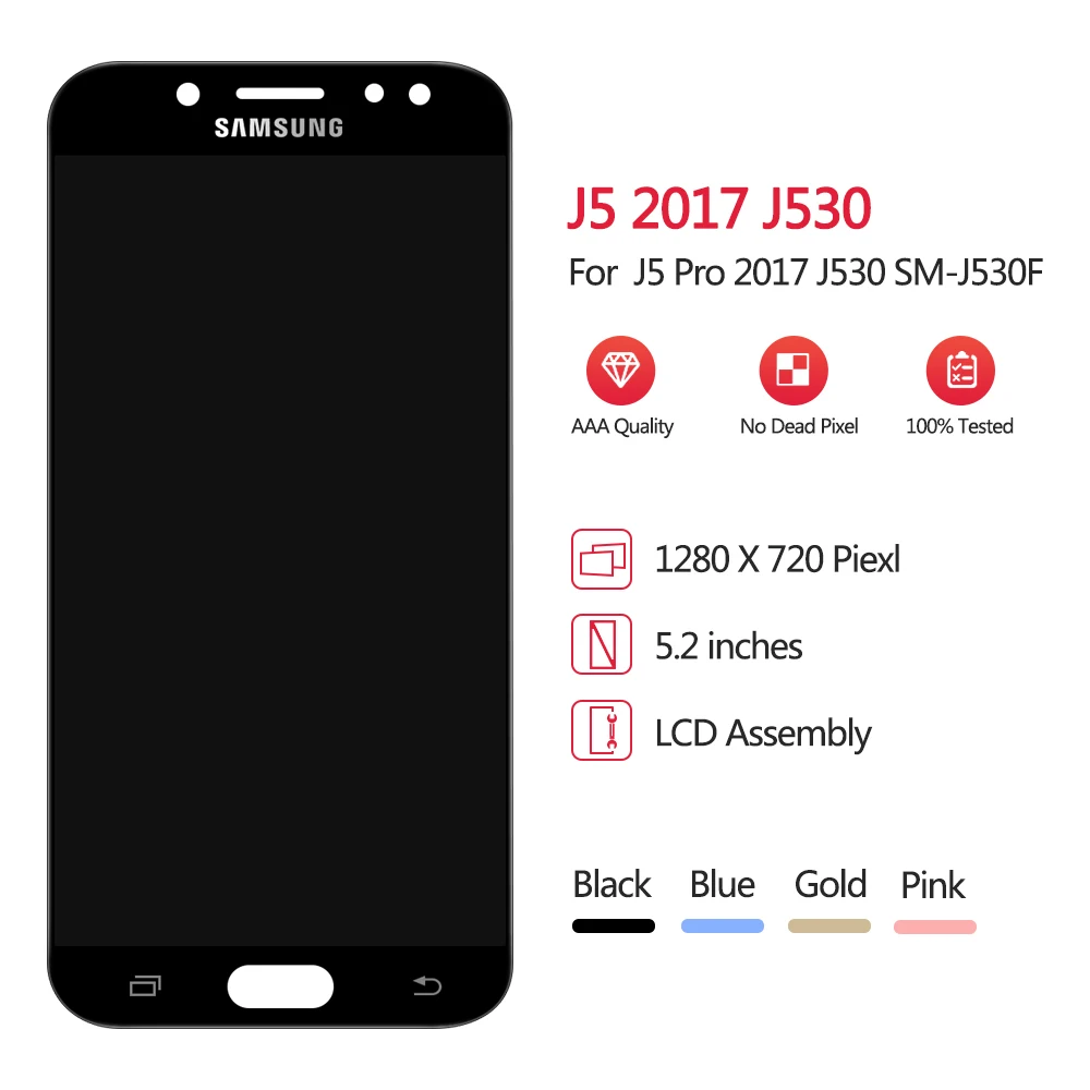 Adjustable Brightness TFT For 5.2'' Samsung Galaxy J5 LCD Display+ Touch Screen Digitizer Replacement For J5 Pro J530