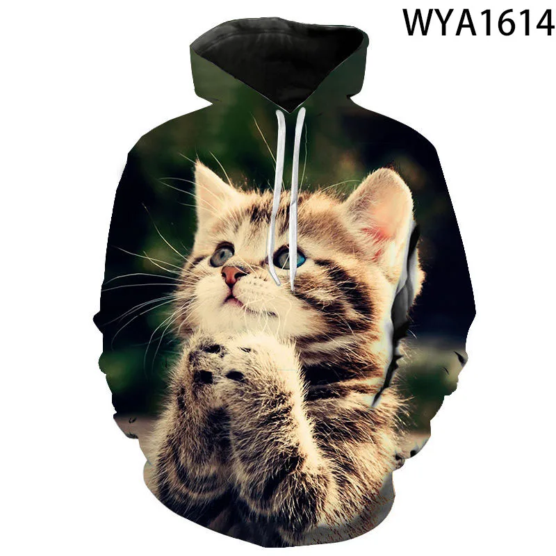 

Cat The Newest Children Kids Long Sleeve Hoodies Streetwear 3D Printed Hoodie For men's Harajuku Comfortable Funny Hoody