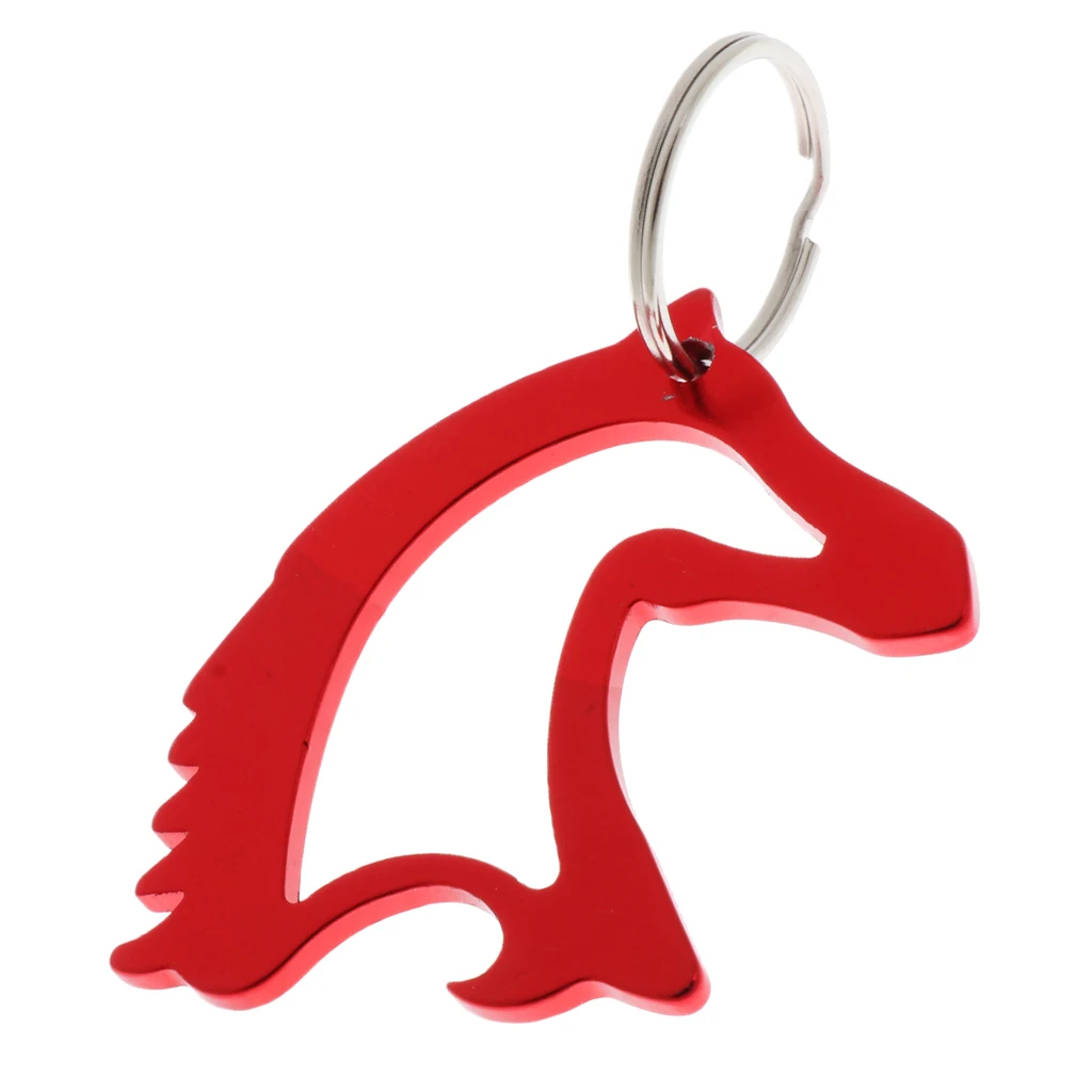 Portable Aluminum Alloy Horse Head Pattern Bottle Opener with Key Ring Keychain |