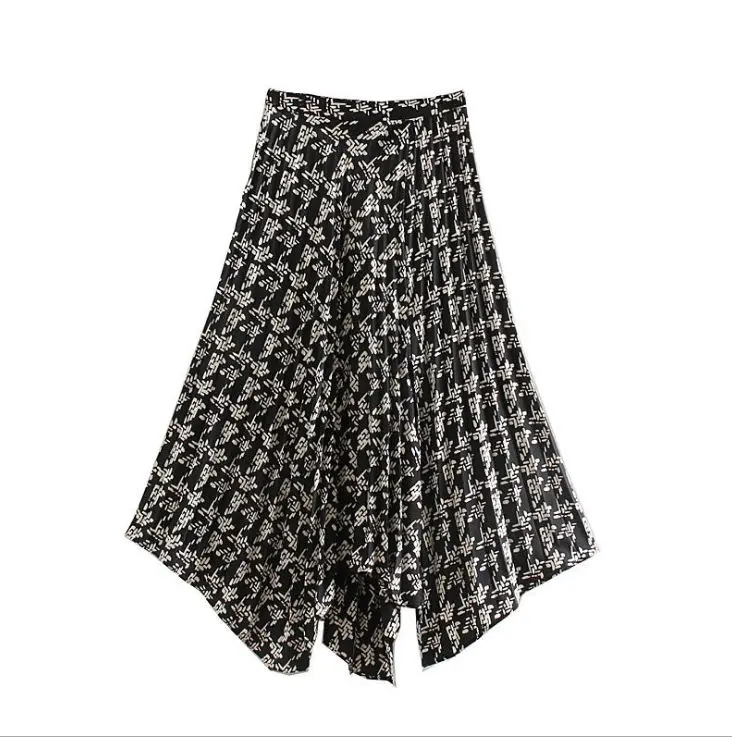 HCBLESS 2019 осень и зима женский темперамент Уайлд Высокая талия текстура печати юбка