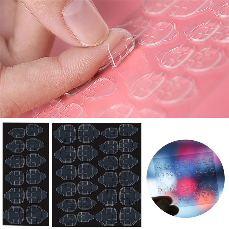 Высококачественный двухсторонний клей для ногтей 2 листа наклейка прозрачные