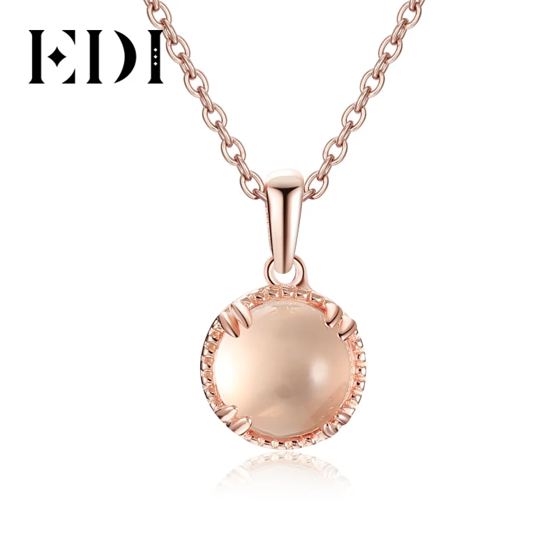 Женский кулон из серебра 100% пробы с кристаллом розового кварца 7 мм|fine jewelry|jewelry