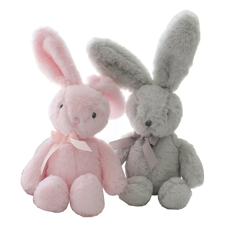 25cm Cute Bunny Plush Regular Animal Soft Doll Cartoon Baby Toy Party Birthday Kids Gifts Rabbit Sleeping Comfort Stuffed Toy