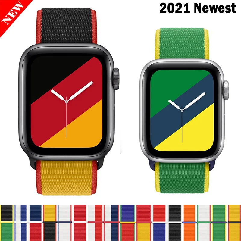 

Nylon Loop For Apple Watch band 44mm 40mm 41mm/45mm 38mm/42mm Smartwatch Belt correa Bracelet iWatch Serie 7 5 4 3 SE 6 Strap