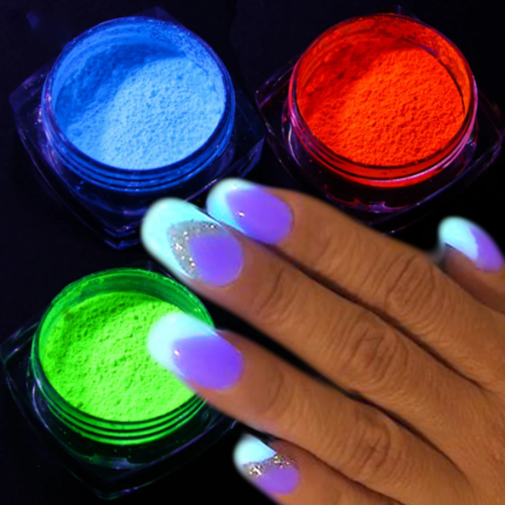 

Neon Pigment Powder Fluorescent Nail Glitter Set Shinny Ombre Chrome Dust DIY Gel Polish Manicure For Nails Art Decoration