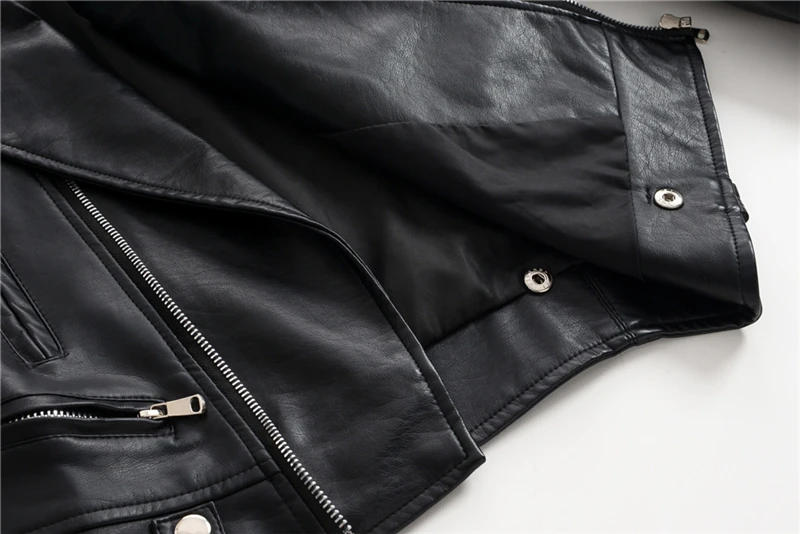 New Fashion Women Jacket Sungtin Brand Pu Leather Jacket Women Spring Coat Black Faux Leather Biker Female Punk Bomber Outwear