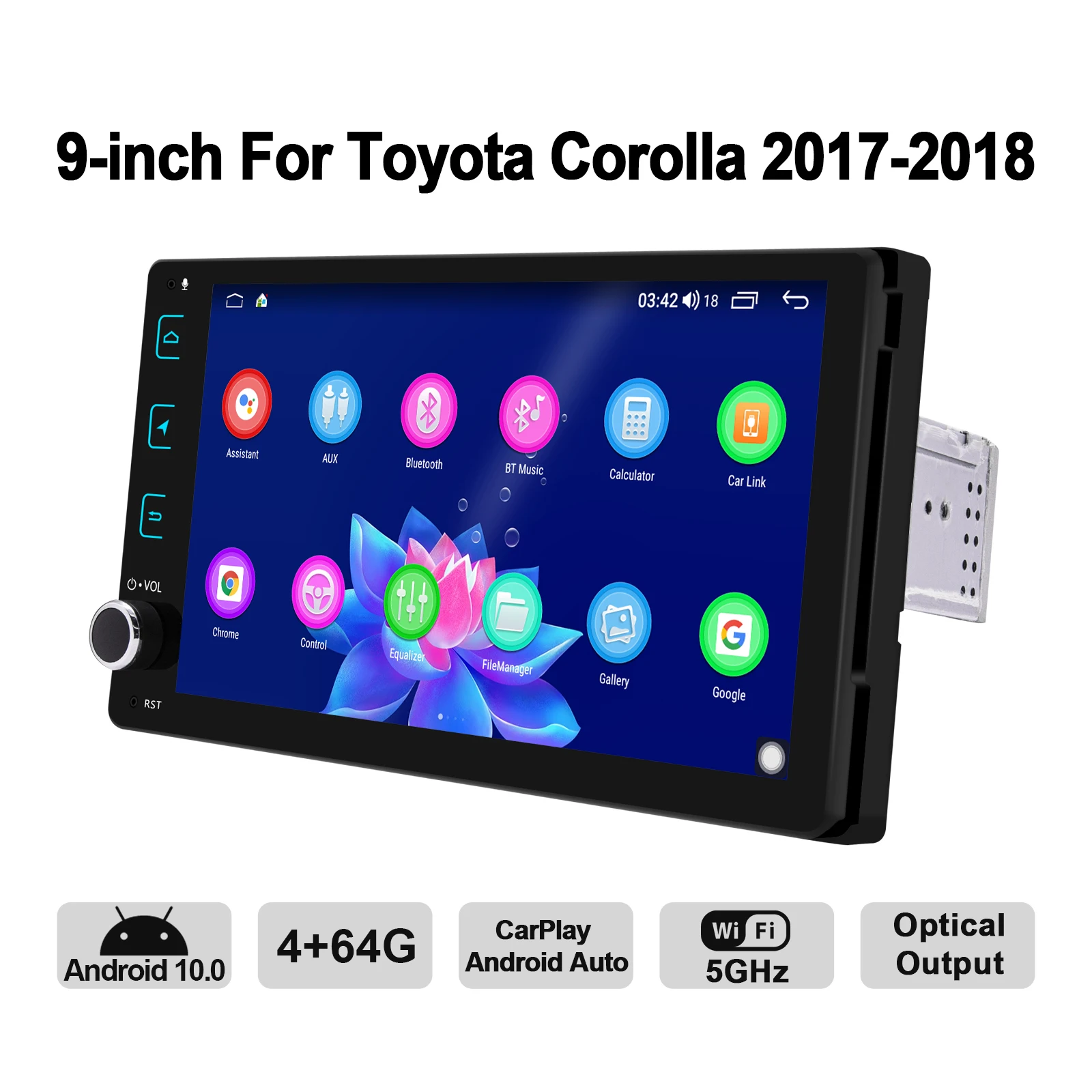 Автомобильный мультимедийный плеер JOYING Android 10 0 4 Гб + 64 ГБ 8 ядер для Toyota