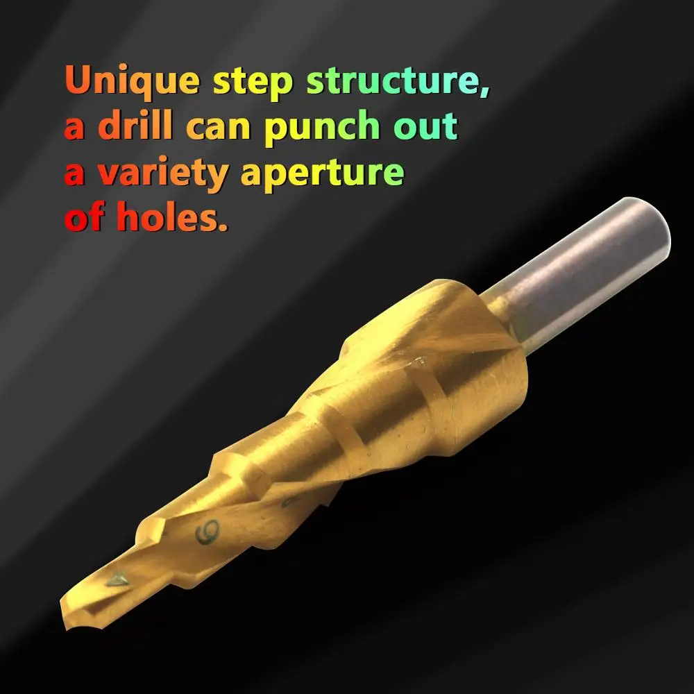 2 шт. 4-12 мм HSS титановая спиральная рифленая ступенчатая сверла треугольный