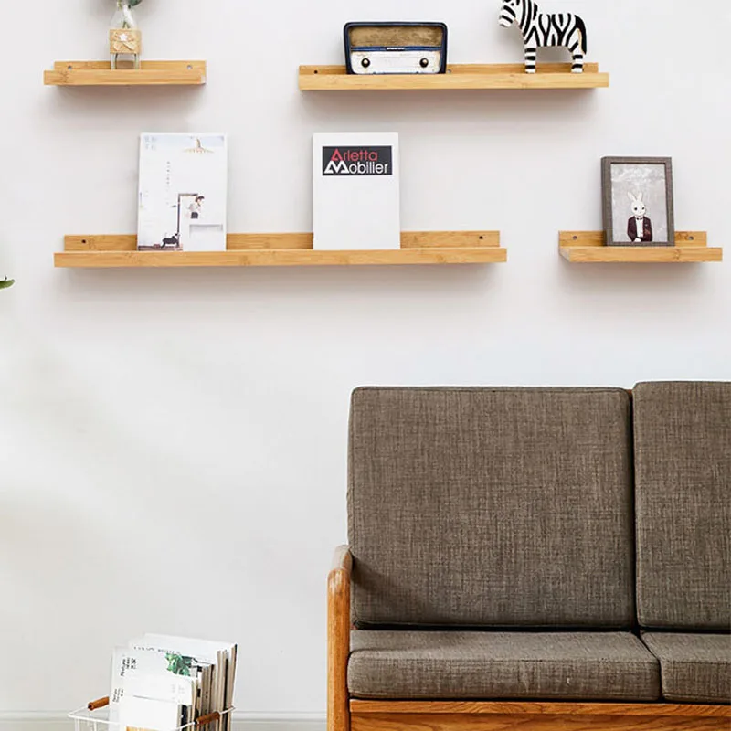 

HOT Nordic Wall Decoration Living Room Solid Wood Decorative Wall Shelves for Books Wooden Shelf Decor Home Storage Organization