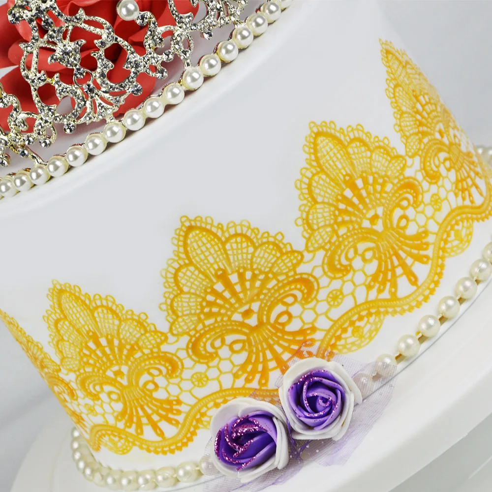 Новая корона кружевной коврик силиконовая форма для помадки торта инструменты