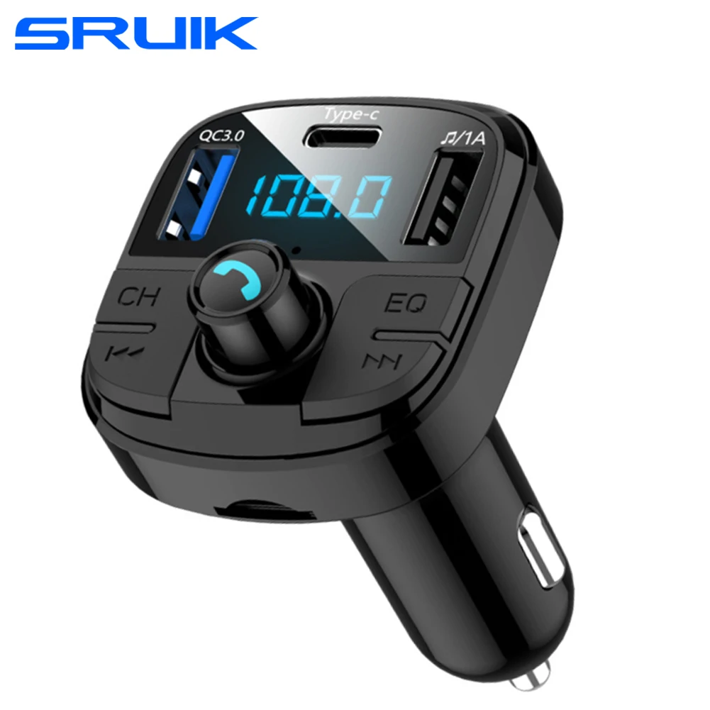 Fm передатчик MP3 Bluetooth 5 0 Автомобильный плеер двойной USB QC3.0 Type C Handsfree держатель для