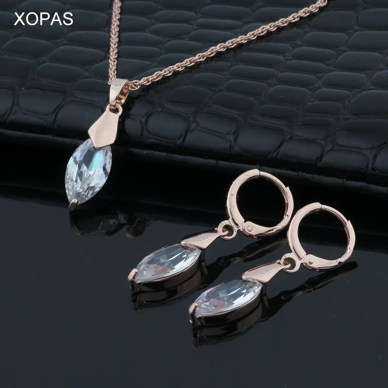 Женский комплект украшений XOPAS из колье и сережек с подвеской в виде конского