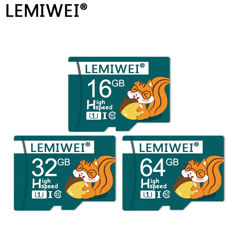 Карта памяти Lemiwei 64 ГБ 32 16 высокоскоростная карта TF класса 10 UHS-I TransFlash для