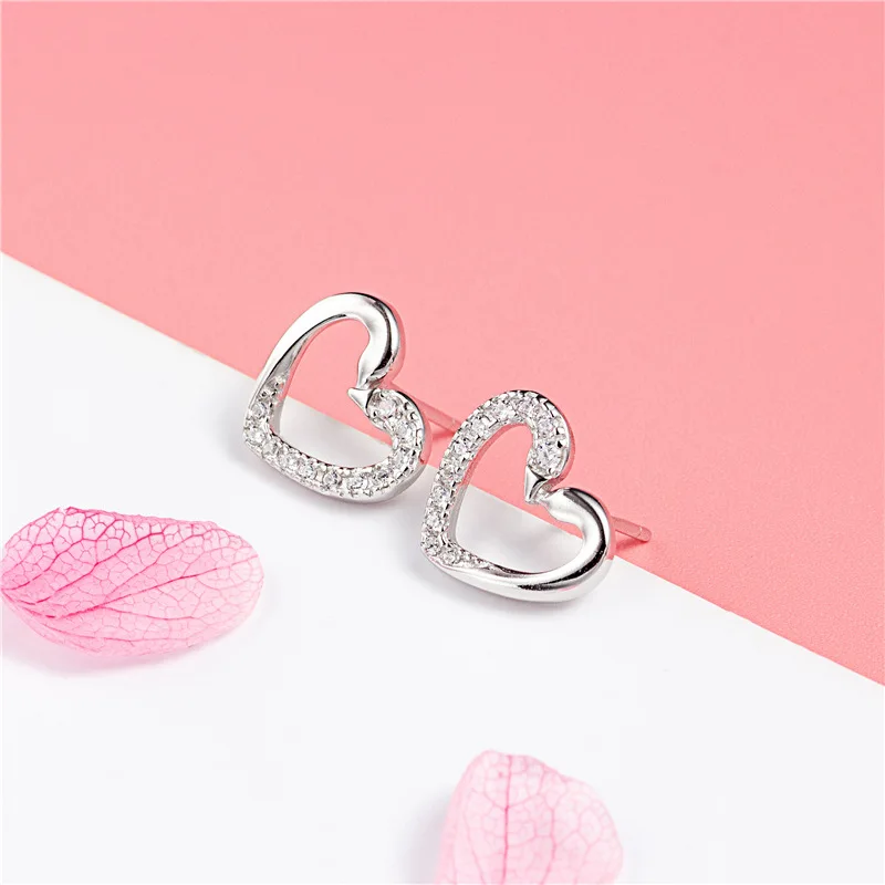 Женские серьги гвоздики из серебра 100% пробы с фианитом|Серьги-гвоздики| |