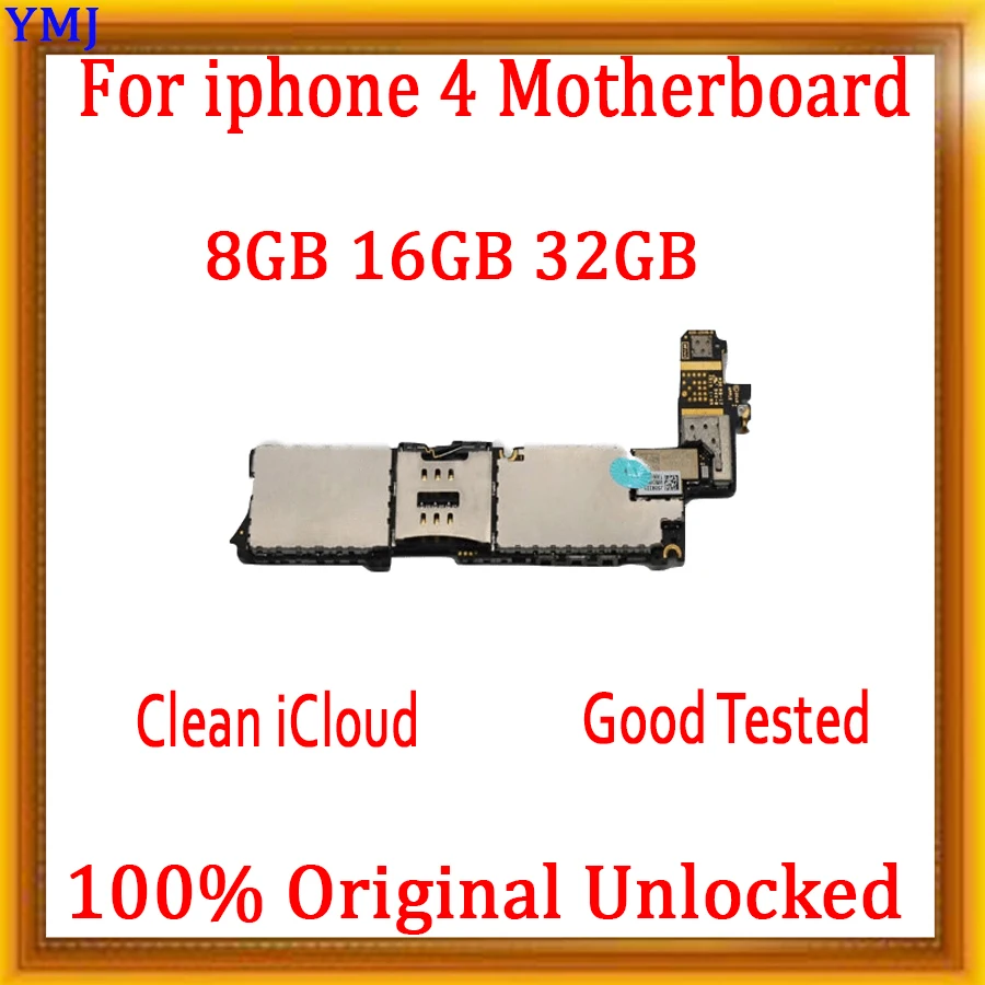 Для iphone 4 материнская плата с чистым iCloud 100% Оригинальный разблокированный для 4g
