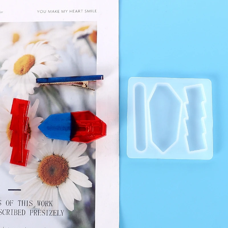 

10Pcs Handmade Barrettes Silicone Epoxy Resin Molds Kit Hair Pins Jewelry Casting Mold Hair Clip Molds Kit Jewelry Tools