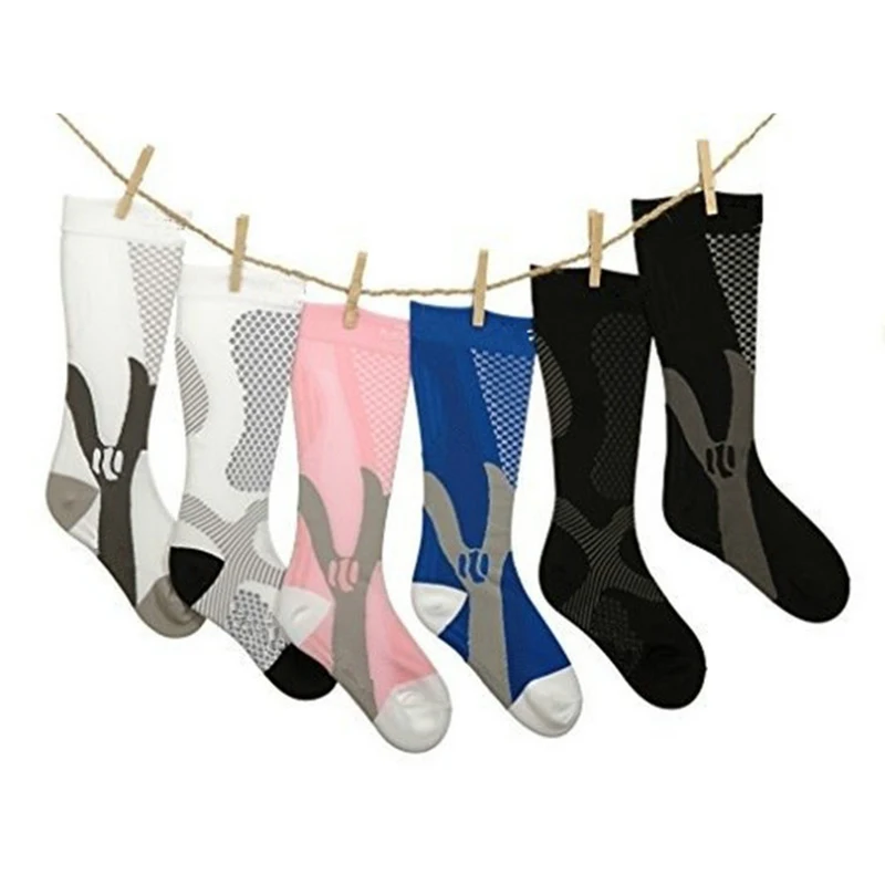 

Компрессионные носки для мужчин и женщин, Спортивные Компрессионные носки для снятия симптомов усталости, снятия боли в коленях, предотвра...