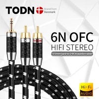 todn hifi cable audio rca cable audio signal wire plug 3 5mm aux plug convert 2 rca plug