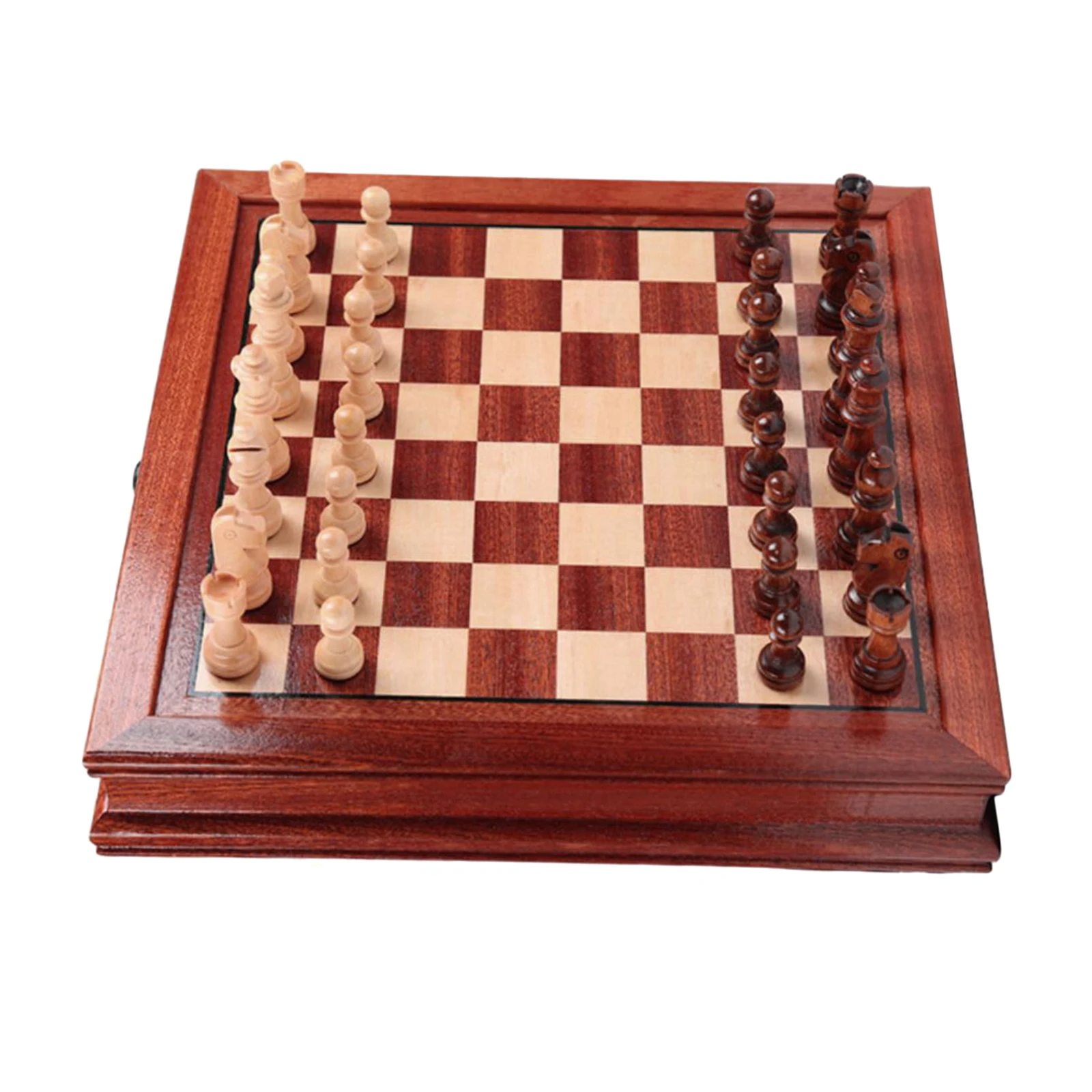 

32cmx32cm Wooden Chess Set Chessboard Handmade Board Games for Kids