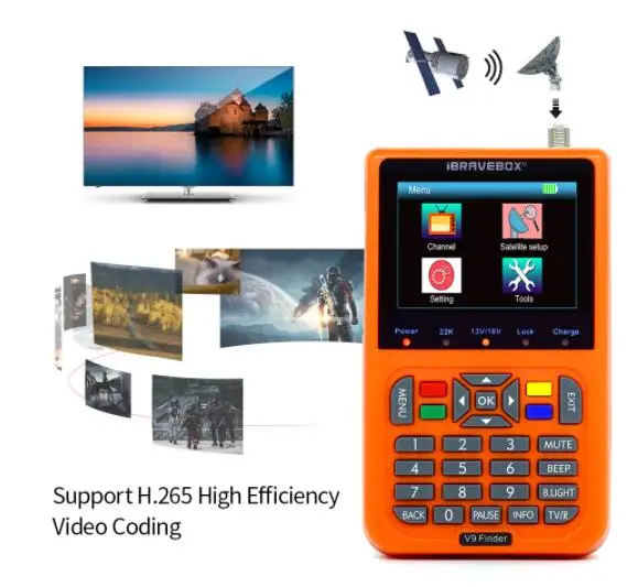 V9 Finder supports h.265 Digital Satellite LCD Signal Meter | Электроника