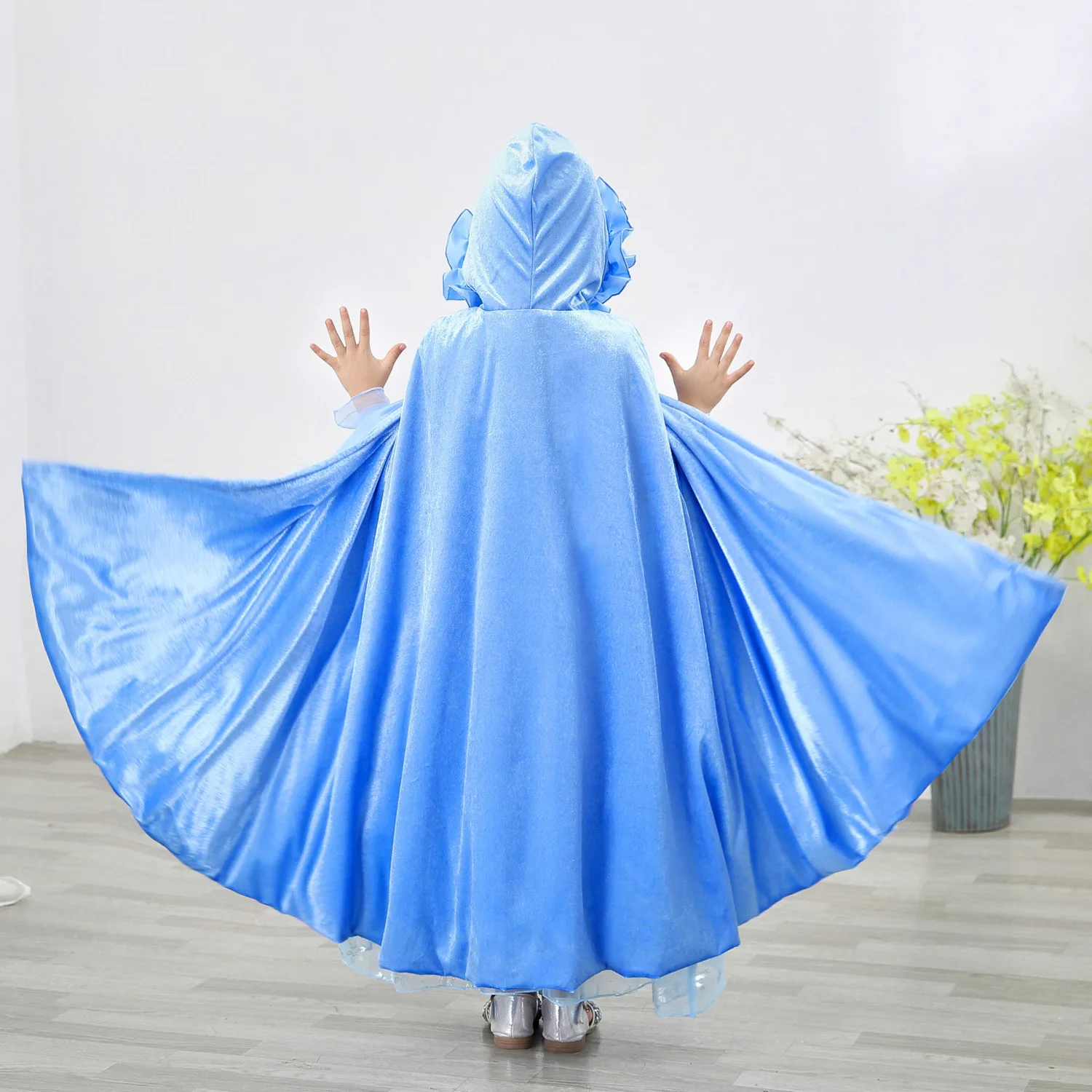 Children Girls Cosplay Velvet Hooded Princess Cloak Floor Length Winter Autumn Fancy Fairy Cape princess Dress Up | Детская одежда и - Фото №1