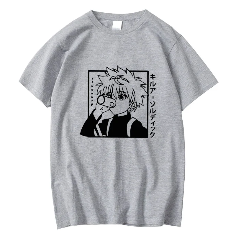 Футболка с принтом японского аниме Hunter X Kilua мужская и женская летняя модная