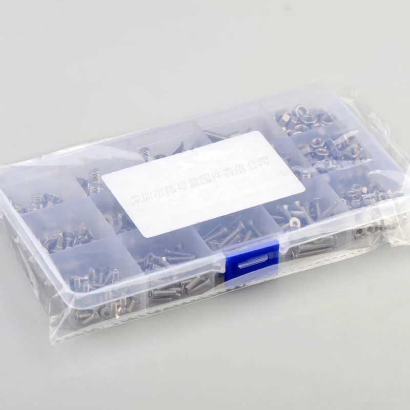 

440pcs M3 M4 M5 stainless steel 304 countersunk head hex screws with hexagon nut combination set A2-7991-08