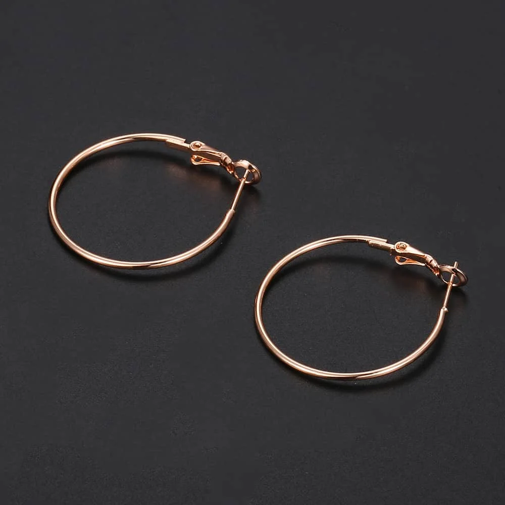 1mm Hoop Earrings for Women Girl Round Circle Ring Minimalist Thin Tube Rose Gold Filled Hip Hop Jewelry Amazing Price GE235 | Украшения и