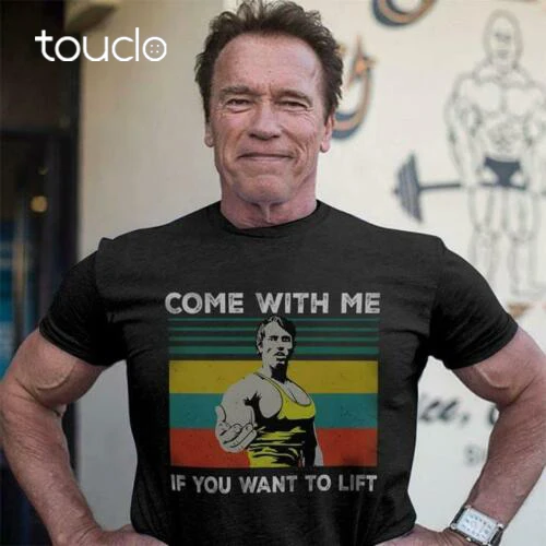 Arnold Schwarzenegger поставляется со мной если вы хотите поднять мужские футболки из