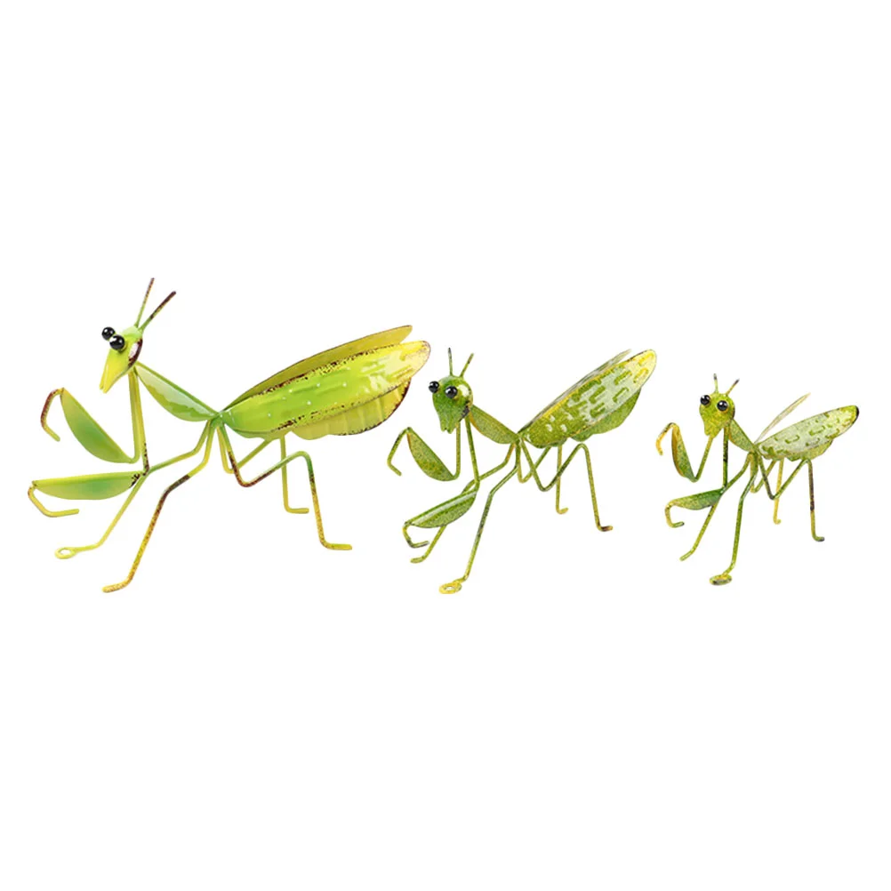 

3 Pcs Mantis Wall Decor Mantis Shape Hanging Ornament Outdoor Yard Ornament