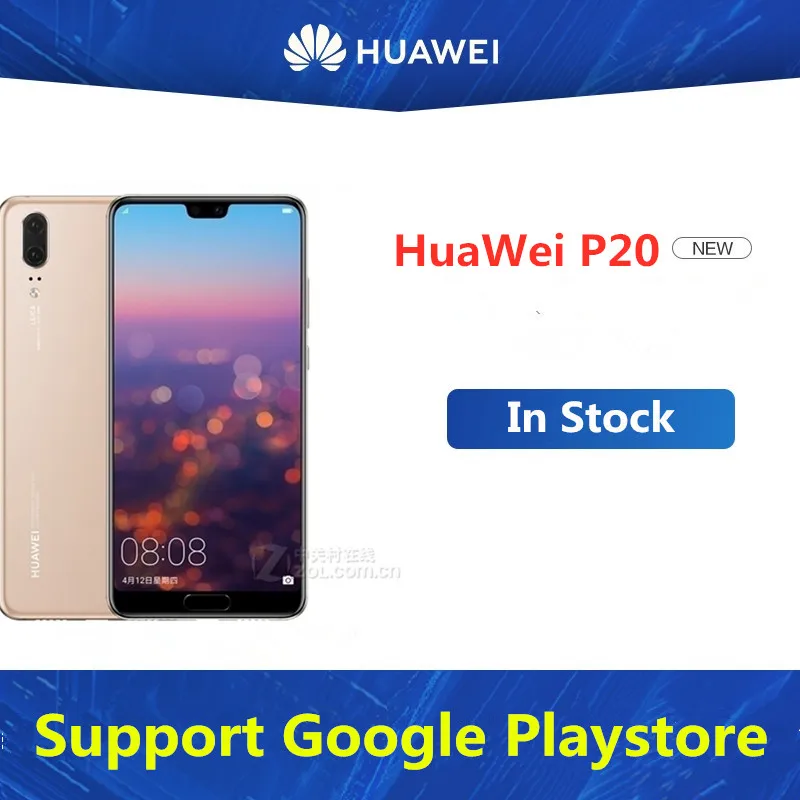 Global Rom HuaWei P20 4G LTE Android Phone Dual Sim 24.0MP 3 Cameras Kirin 970 6GB RAM 128GB ROM 5.8&quot Full Screen Unlocked | Мобильные