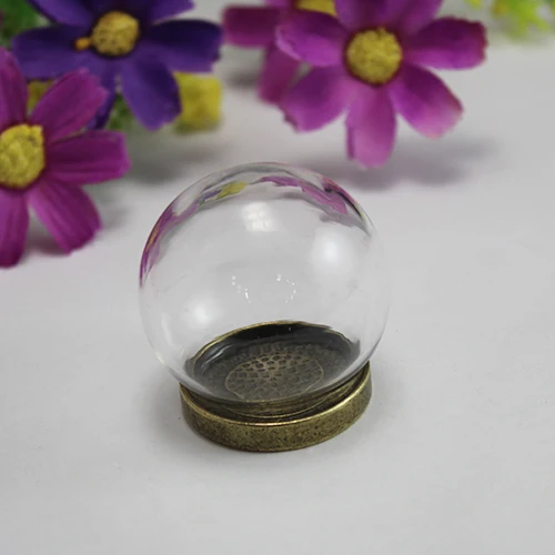 Glass-Bronze Base 2 шт Маленький принц Розовый стеклянный глобус с основа Подвески DIY стеклянный купол стеклянная подвеска из стеклянного флакона подвеска в виде флакона - Окраска металла: Glass-Bronze Base