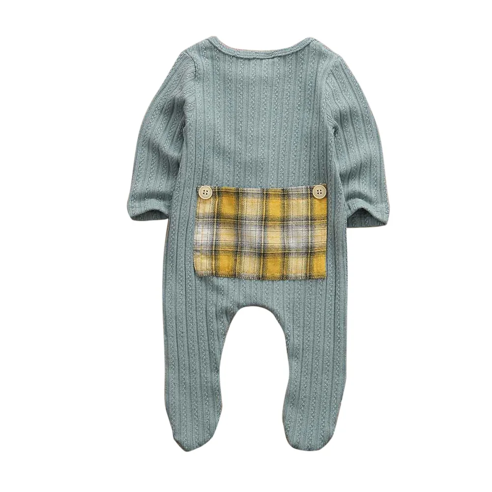 

Baby Spring Autumn Clothing Cotton Newborn Toddler Baby Boy Girls Footies Long Sleeve Pocket Jumpsuit Outfits Clothes