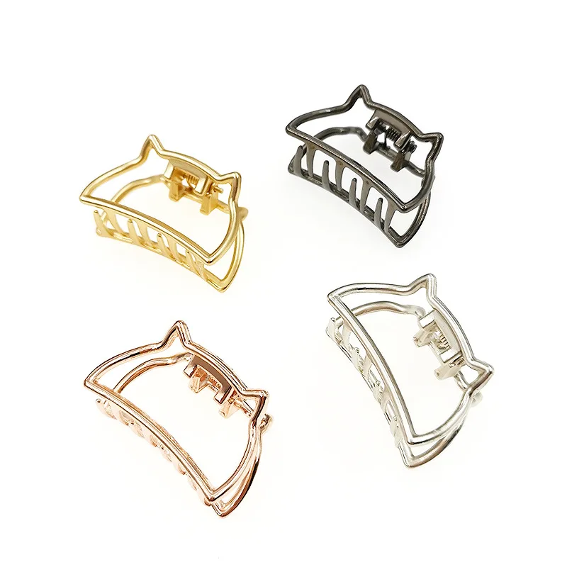 

New Simple Alloy Medium Cat Scratching Clip Bath Hair Clip Top Clip Adult Clip Hair Headdress Clip Female