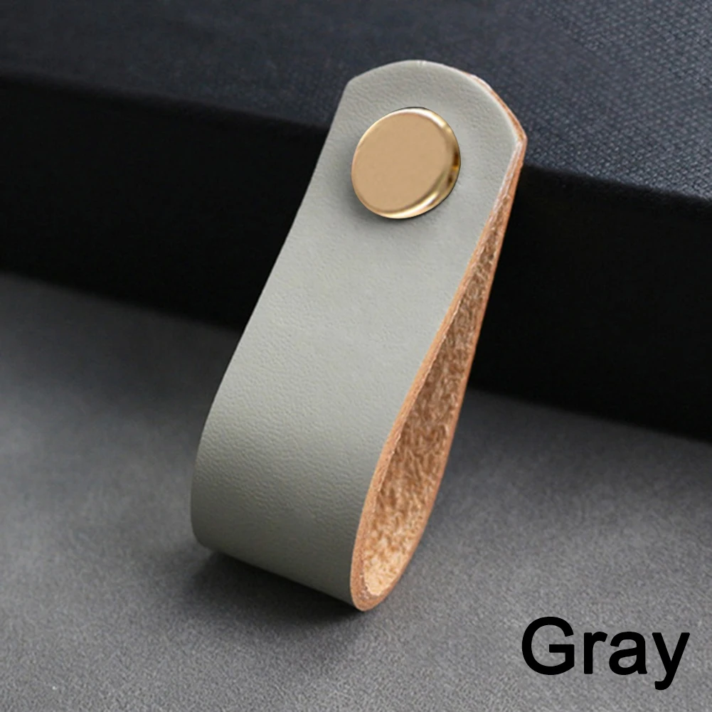 New Fashion Nordic Style Soft Genuine Leather Cabinet Drawer Door Pulls Cupboard Dresser Kitchen Handle Furniture Knobs | Обустройство