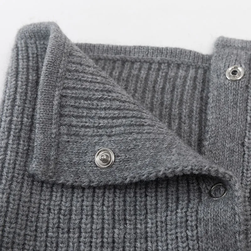 Новинка модная пуговица унисекс зимнее однотонное Теплое кольцо вязаный шарф