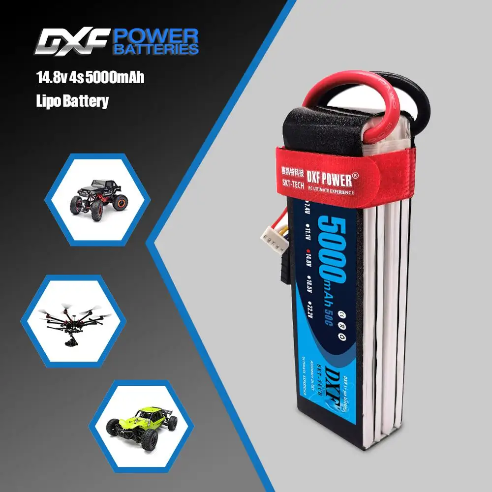 Литий полимерный аккумулятор DXF батарейный блок KCRTEK RC 14 8 В 50 ° c 5000 мАч для