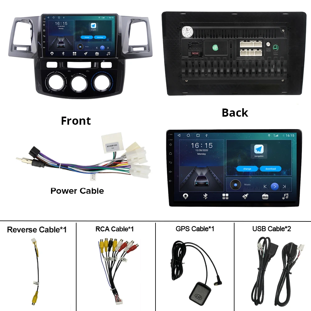 

2Din Android 10.0 Car Radio For Toyota Fortuner Hilux 2007 2008 2012 2014 2015 Car Multimedia Video Player Gps Navigation DVD