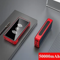50000mah wireless solar power bank for iphone 12 samsung s20 xiaomi poverbank external battery fast wireless charging powerbank